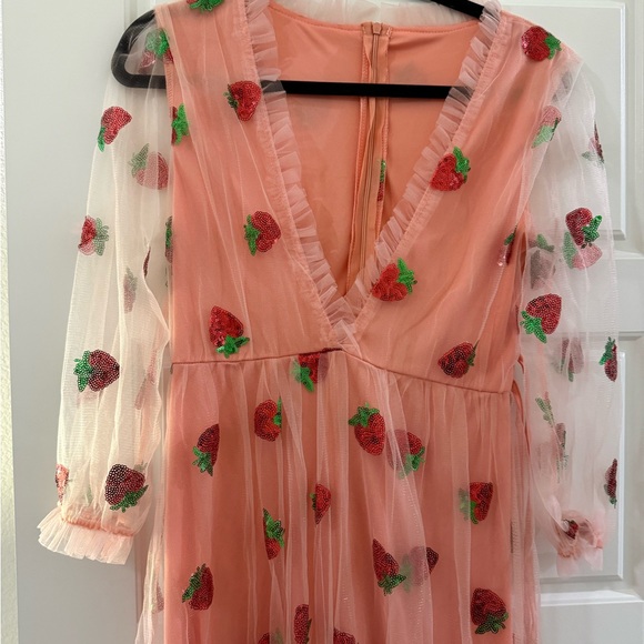 Women’s Pink Strawberry Dress - Picture 4 of 7